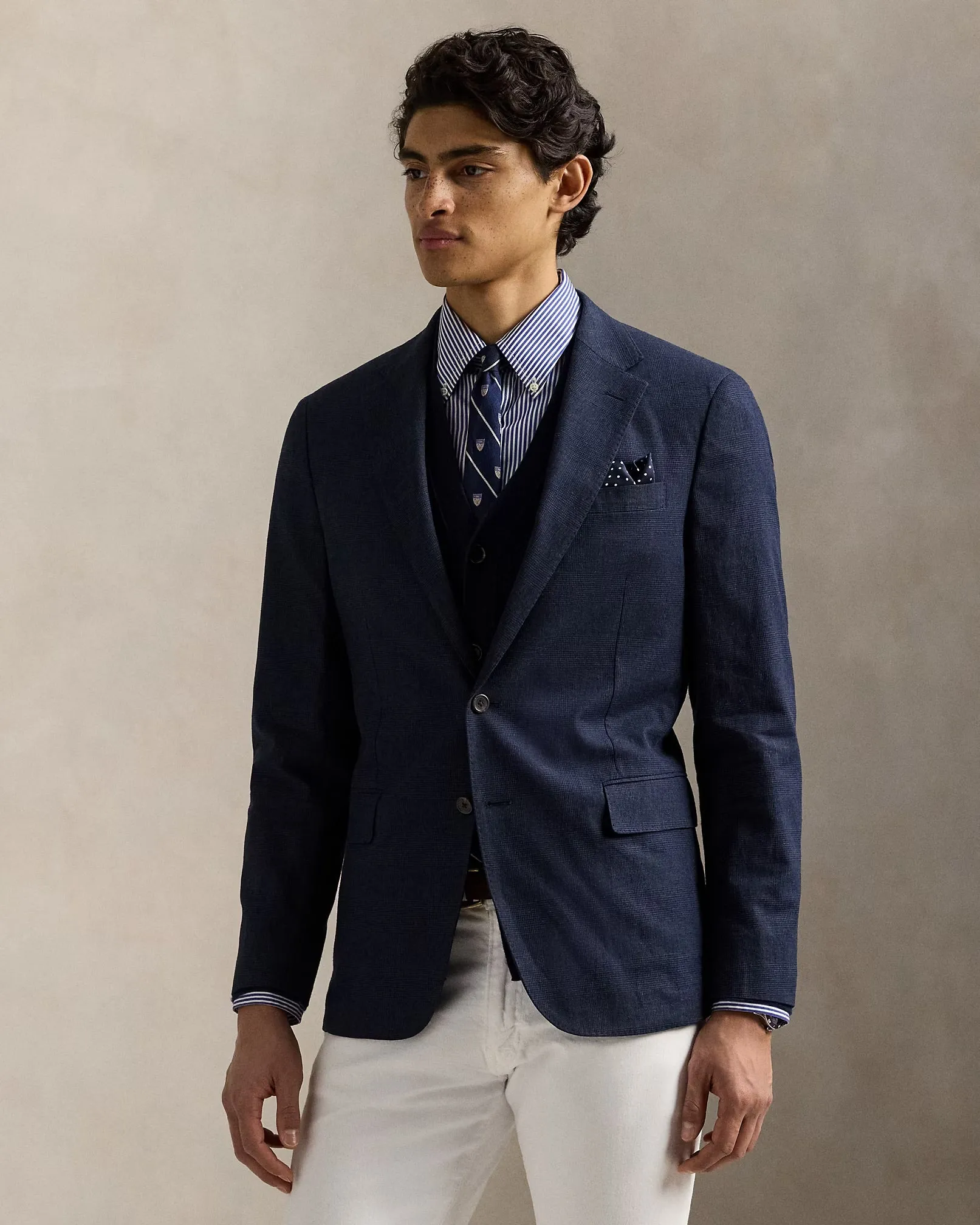 Polo Ralph Lauren Modern Plaid Linen-Blend Jacket