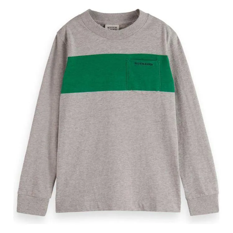 Relaxed Fit Panelled T-Shirt - Grey Melange