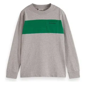 Relaxed Fit Panelled T-Shirt - Grey Melange