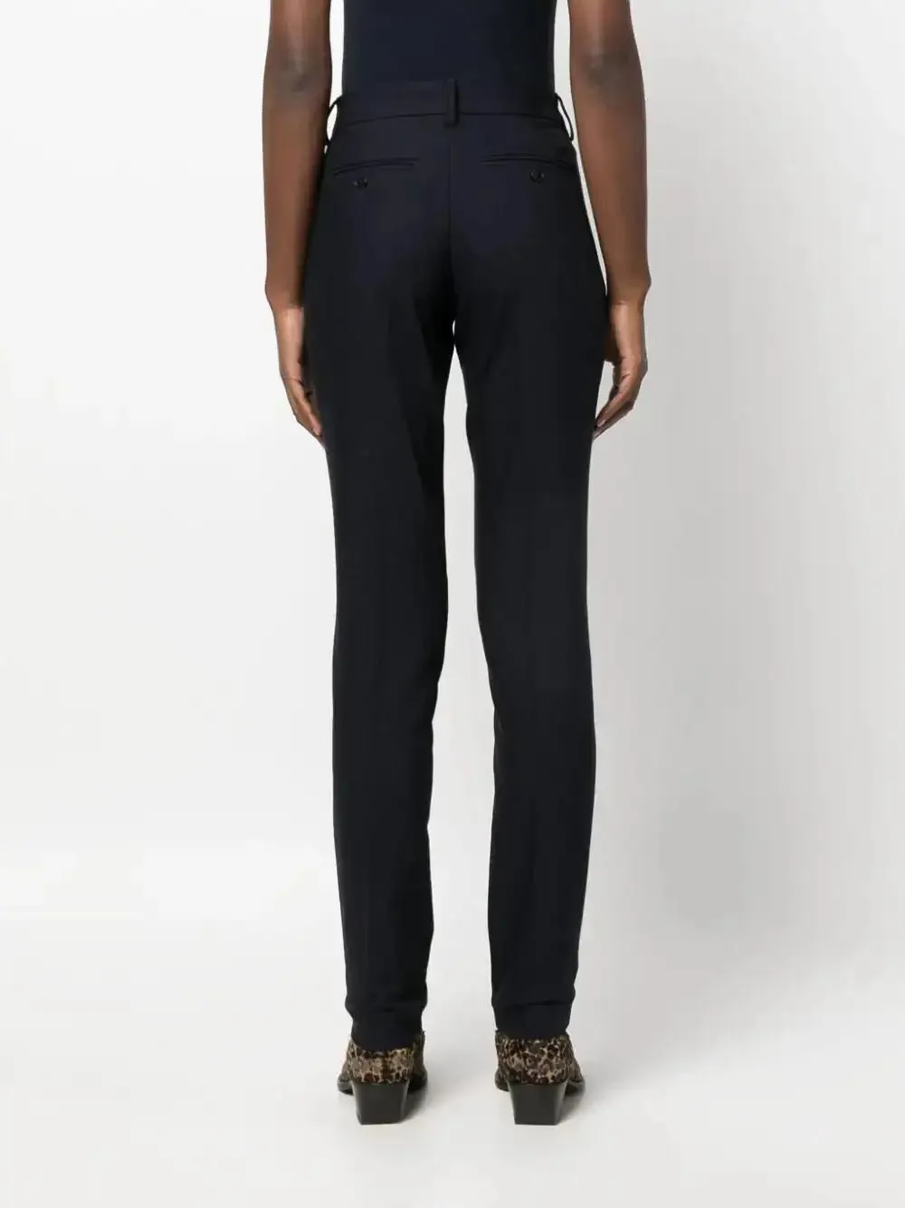 Rhinestone-Embellished Tailored Trousers