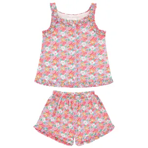 Ruched Ruffle Short Set (Multi Floral)