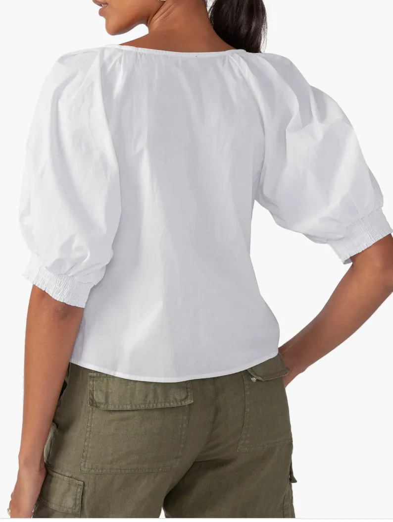 Sanctuary V-Neck Poplin Top