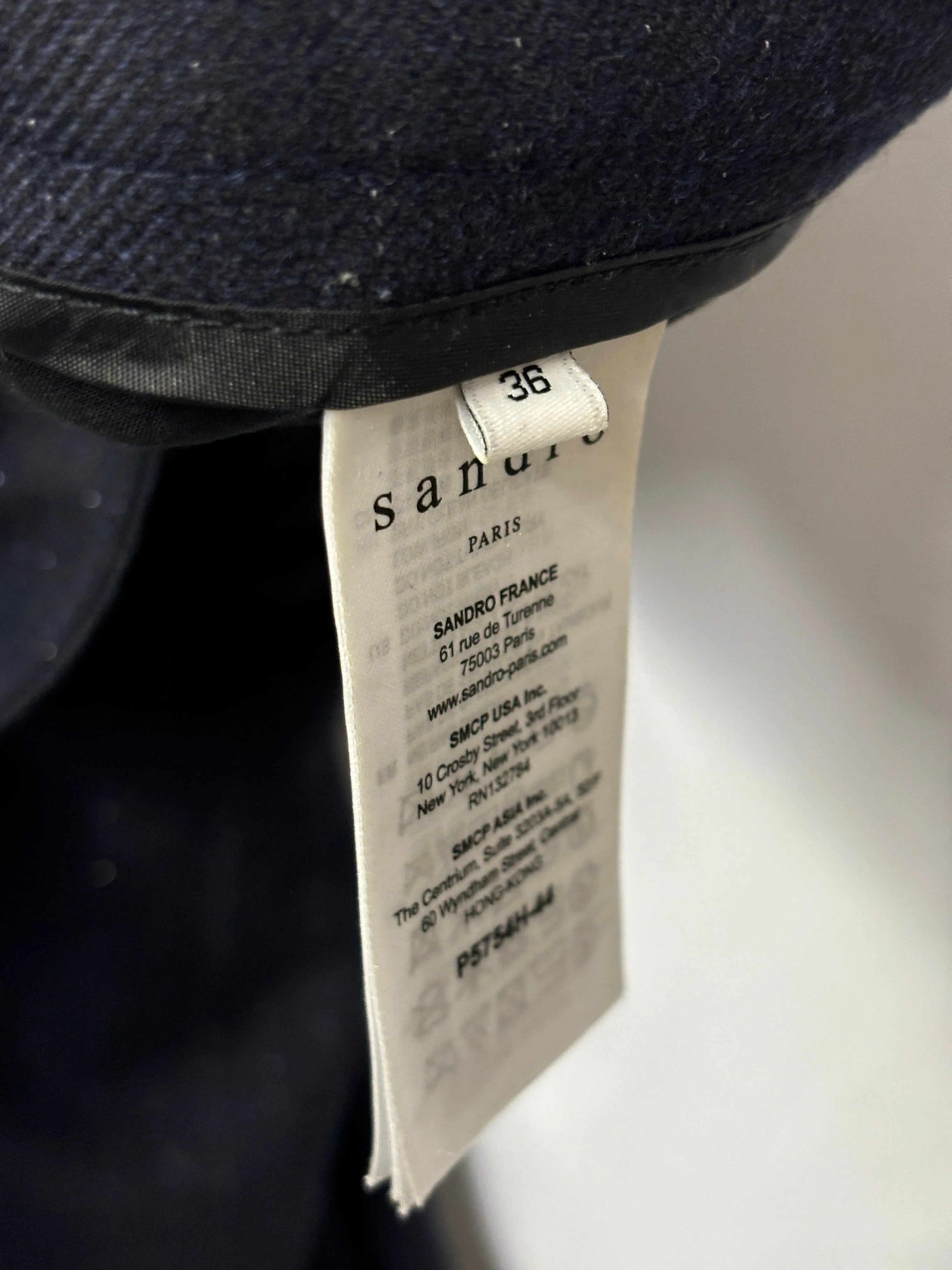 Sandro Navy Glitter Pinstripe Trousers 8