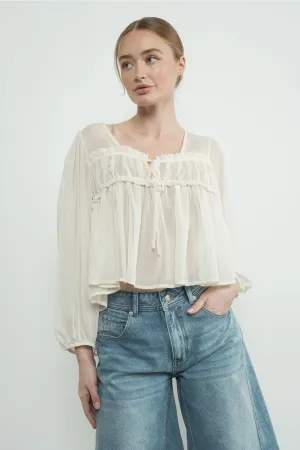Sheer Long Sleeve Blouse