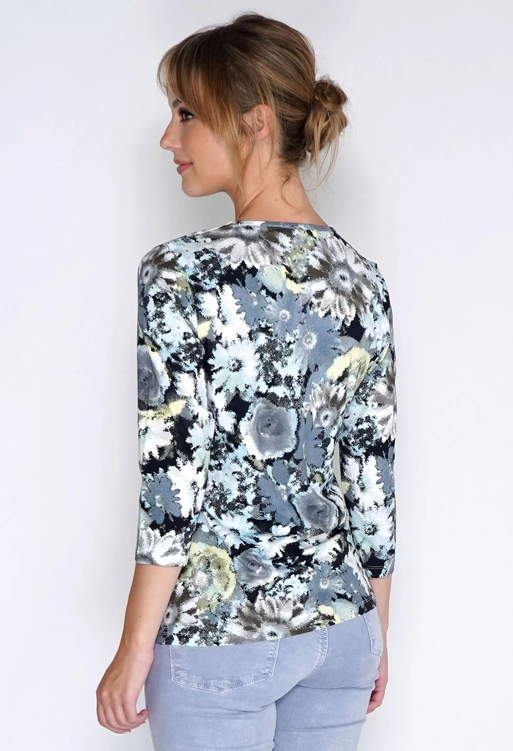 Shirt Aqua Flowers
