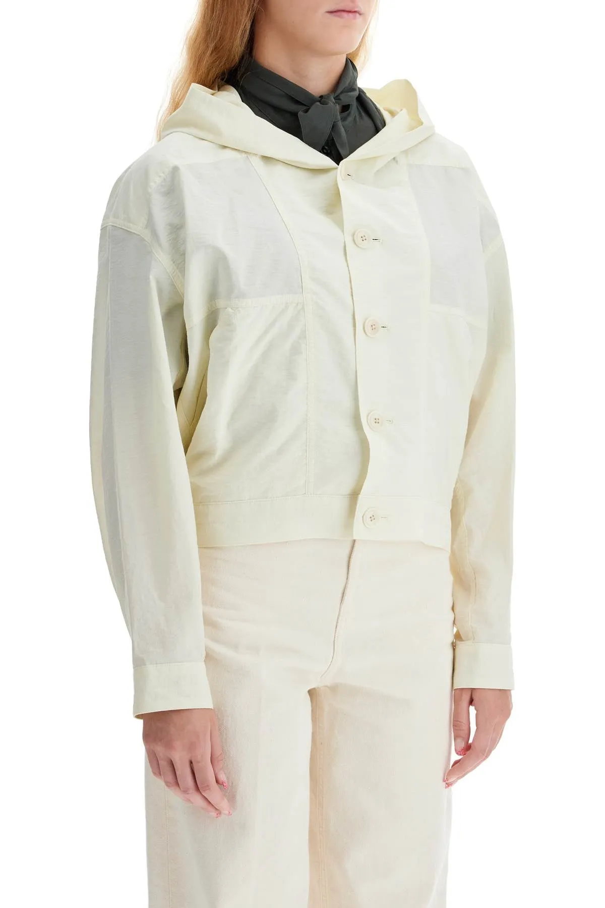 short hooded blouson OW1067 LF1234 LEMON GLAZE