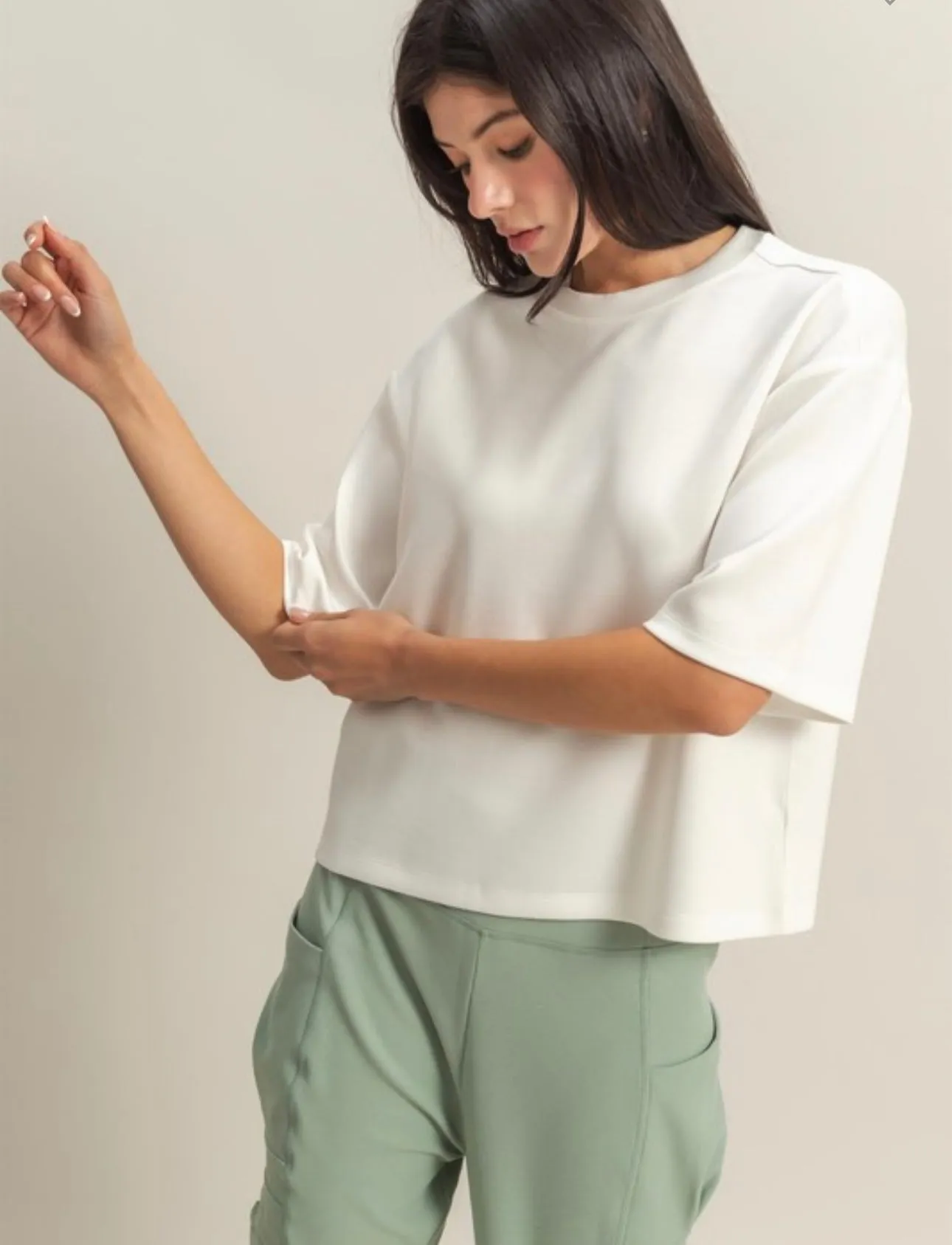 Short-Sleeved Cloud Knit Top