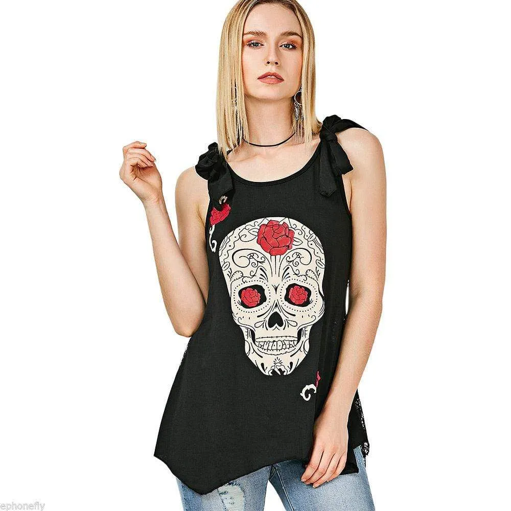 Skull Sleeveless Tops