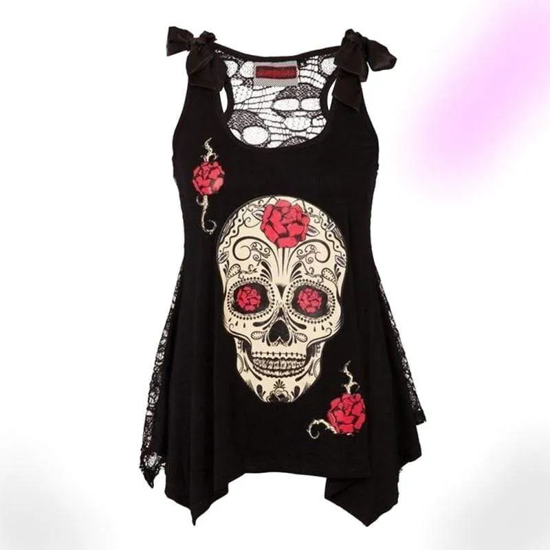 Skull Sleeveless Tops