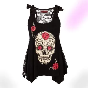 Skull Sleeveless Tops
