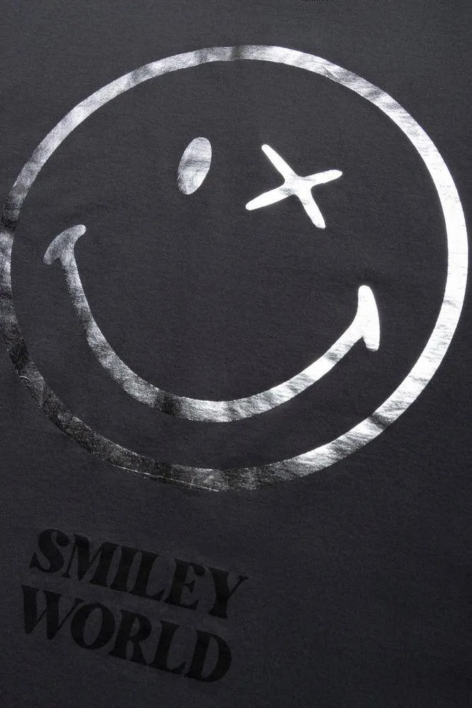 Smileyworld Oversized Short Sleeve T-Shirt Dark Grey