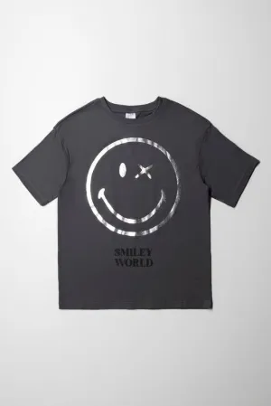 Smileyworld Oversized Short Sleeve T-Shirt Dark Grey