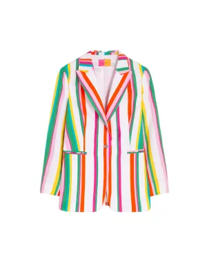 Sophia Striped Blazer (White Ground/Multi Stripe)