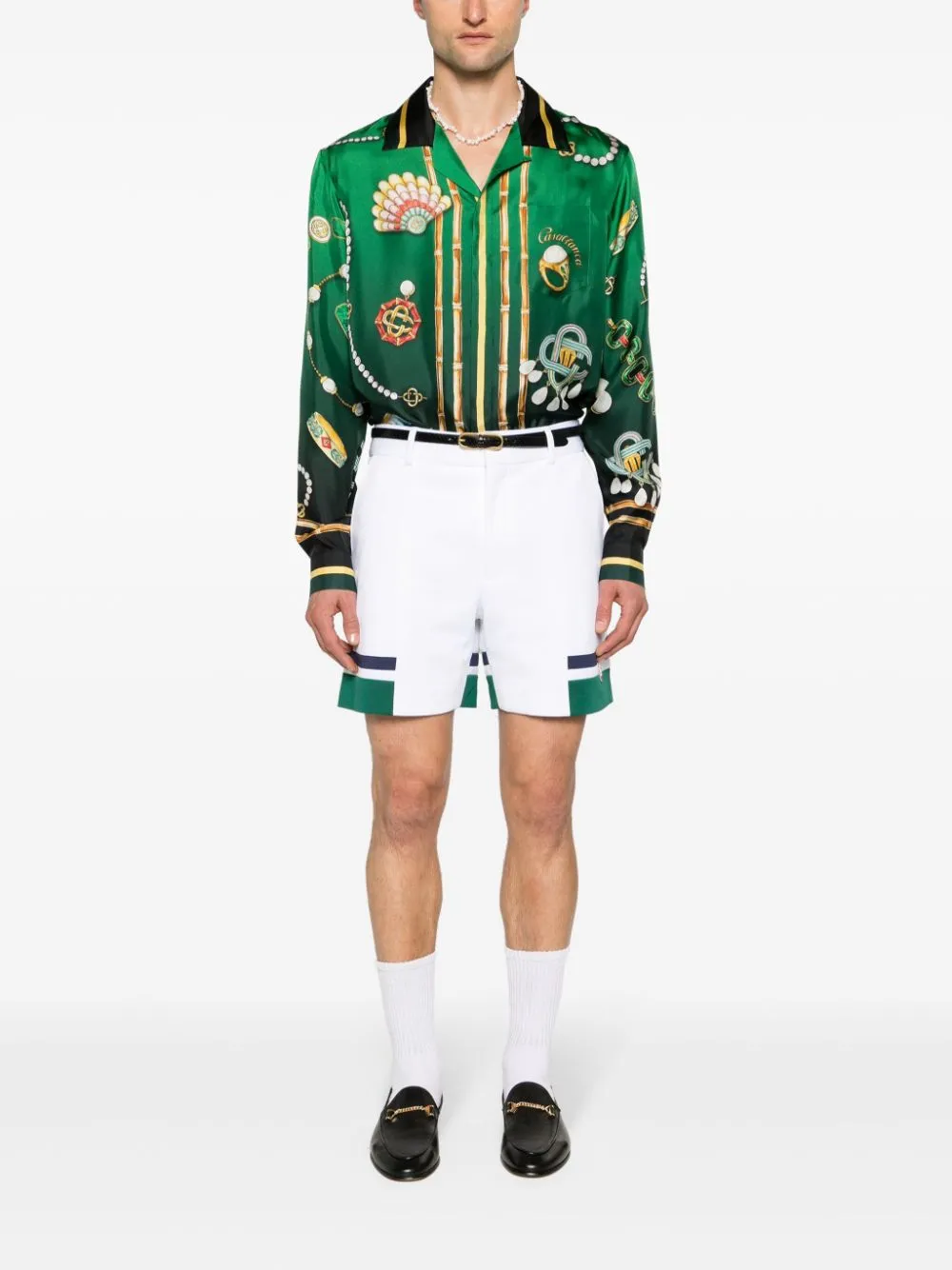 Sports stripe-detail shorts