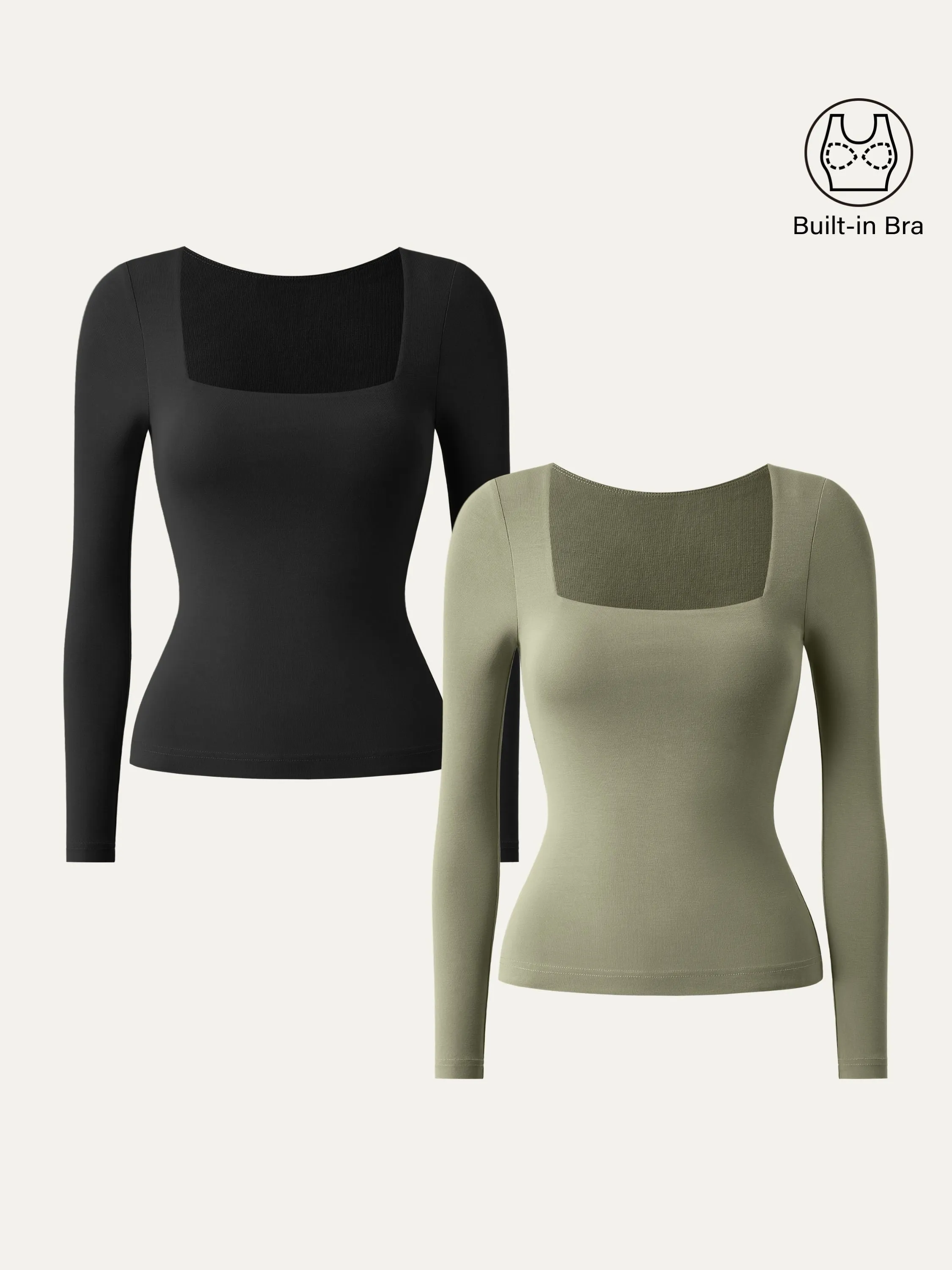 Square Neck Long Sleeve New Airy Brami