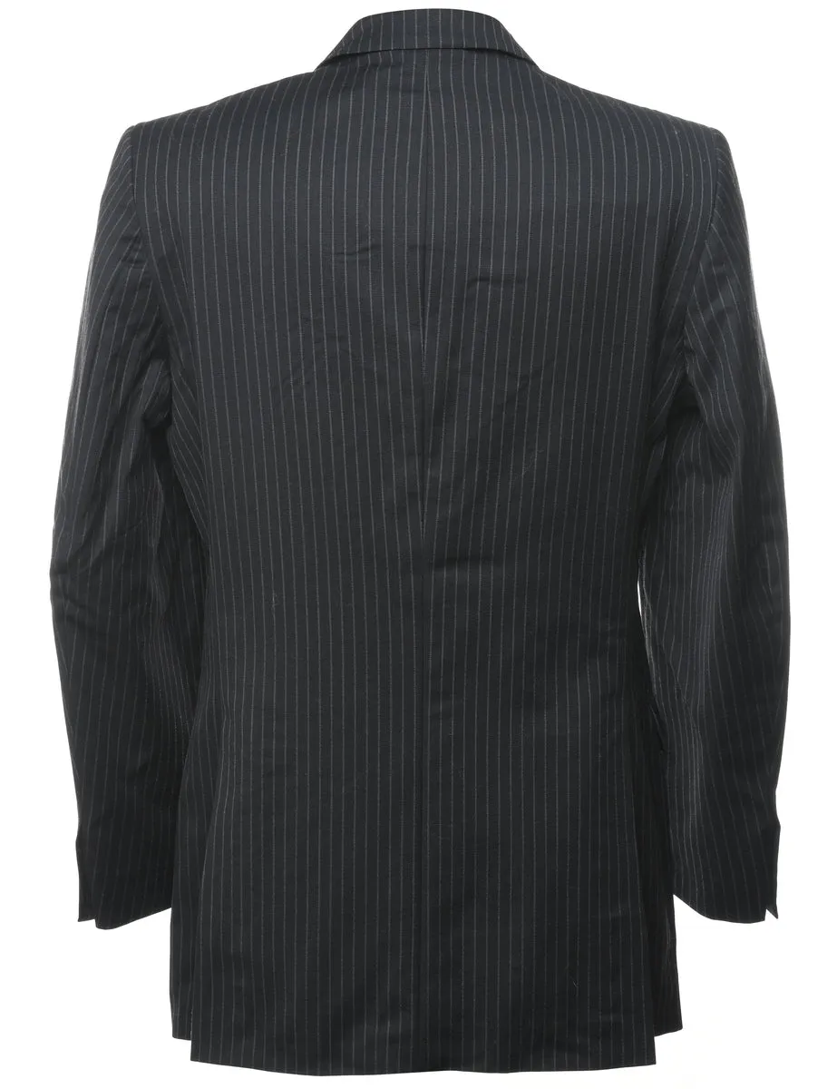 Striped Black Classic Blazer - L