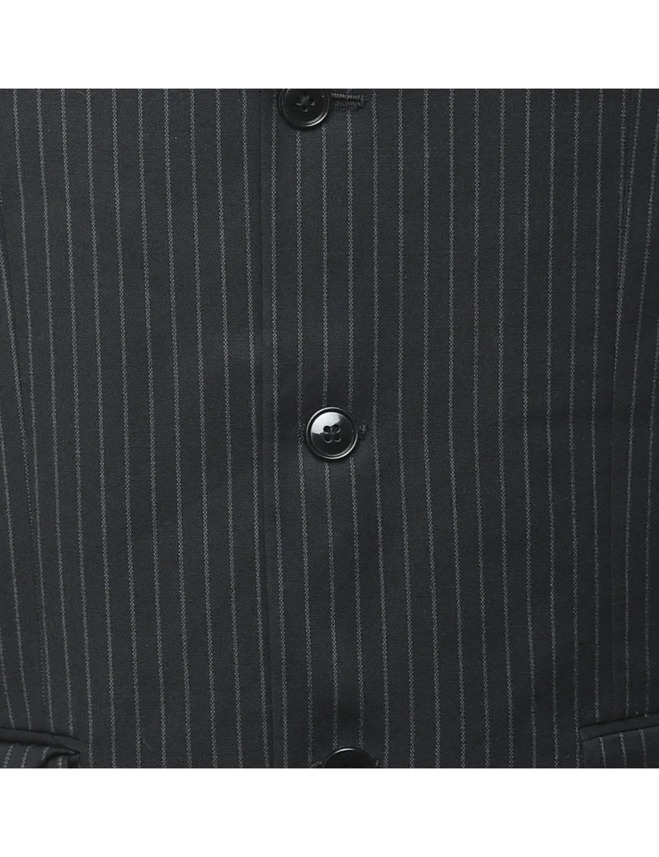 Striped Black Classic Blazer - L