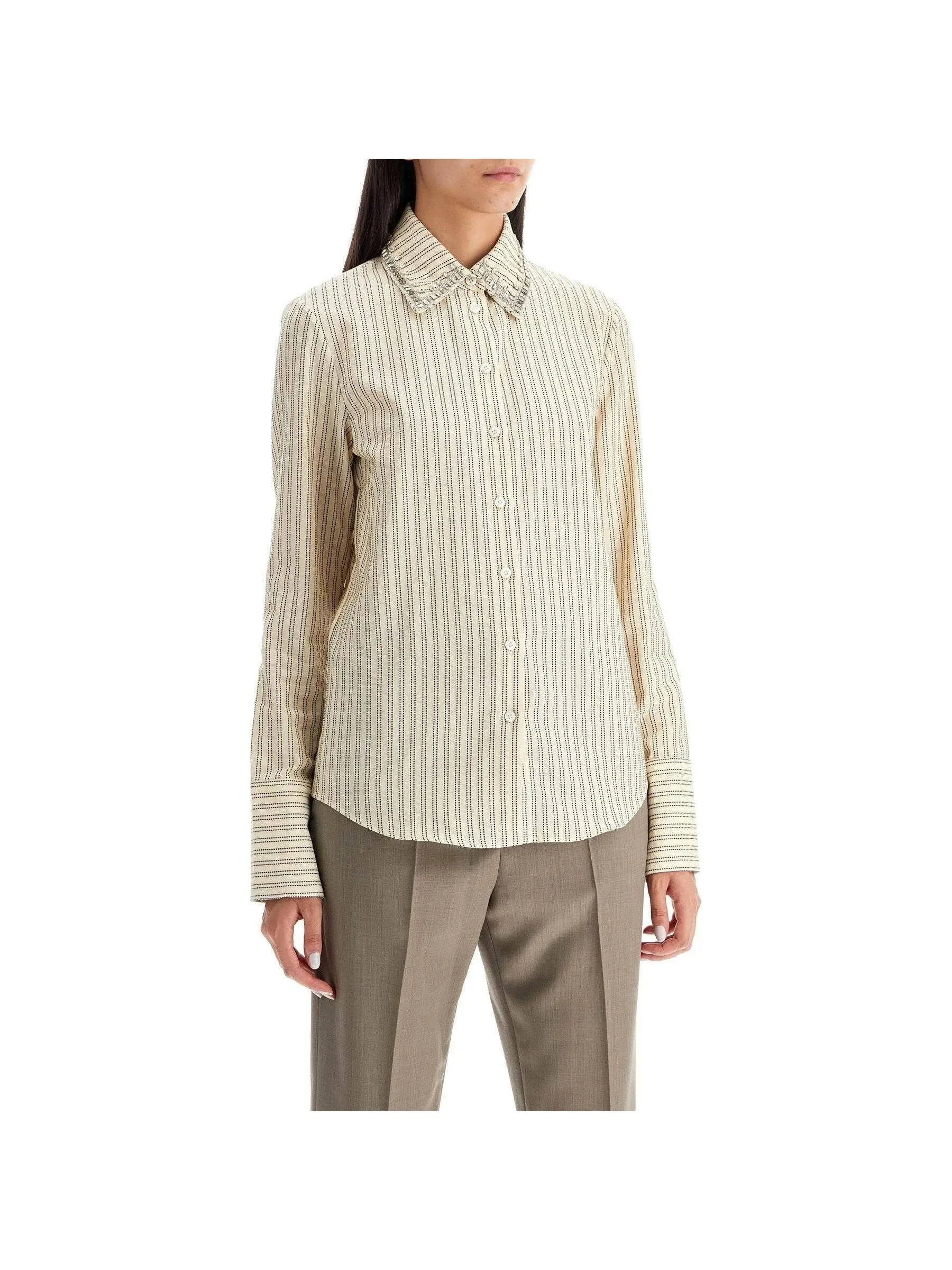 Striped Button-Up Cotton Shirt