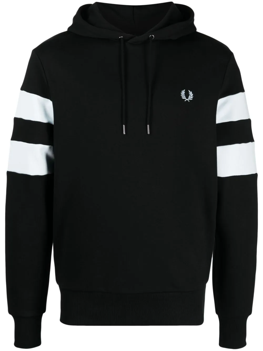 striped sleeve cotton hoodie