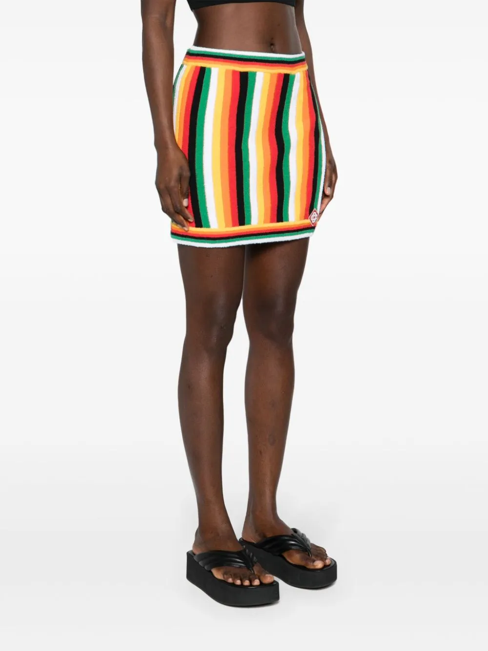 striped towelling miniskirt