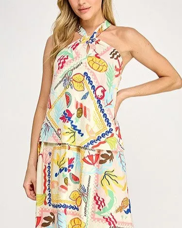 Summer Vacation Halter Top - Multi