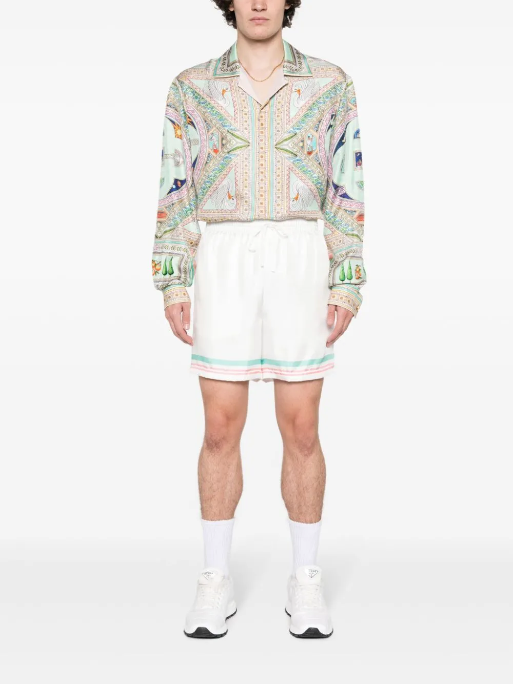 Tennis Club Icon silk track shorts