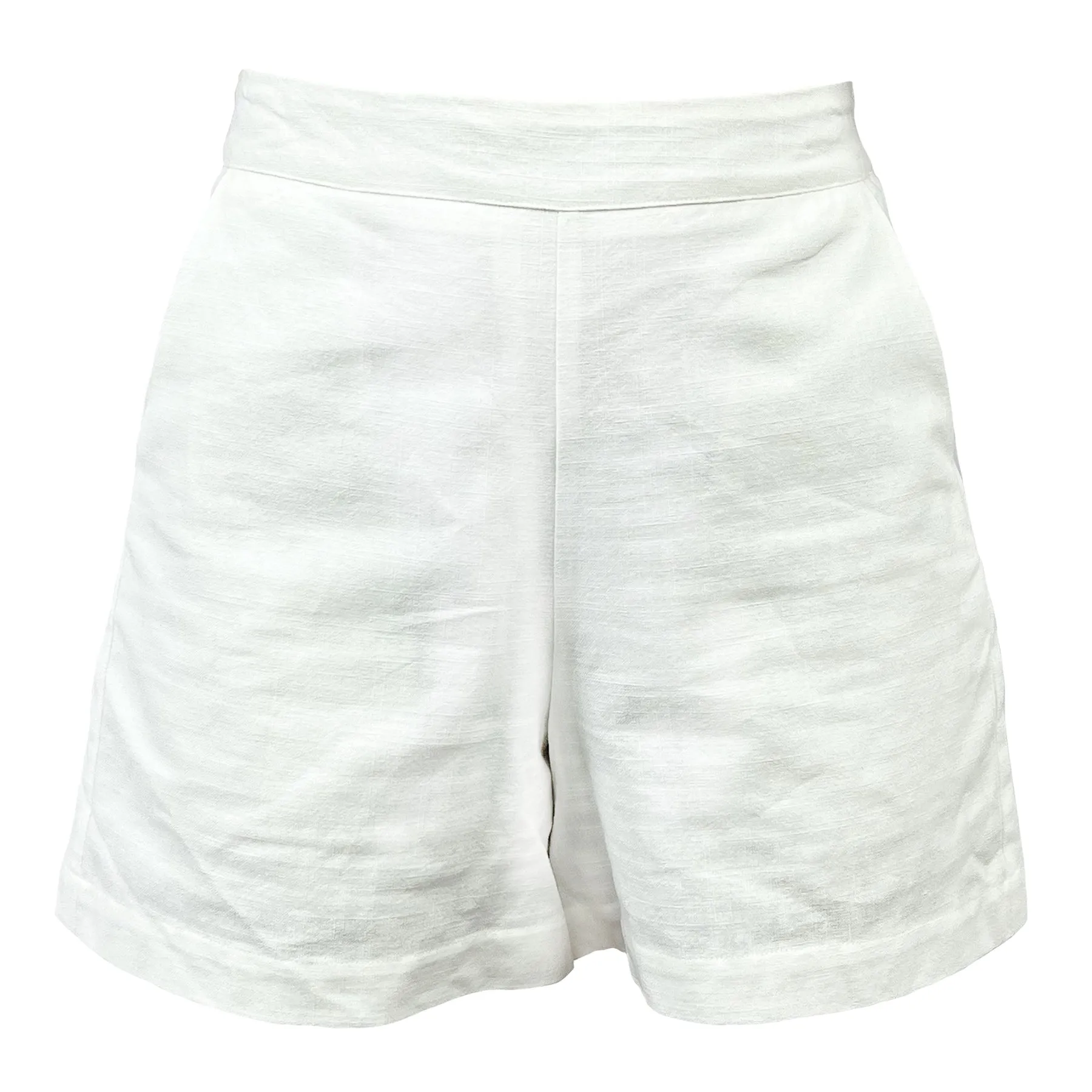 The Breezy Palms Linen Shorts - White