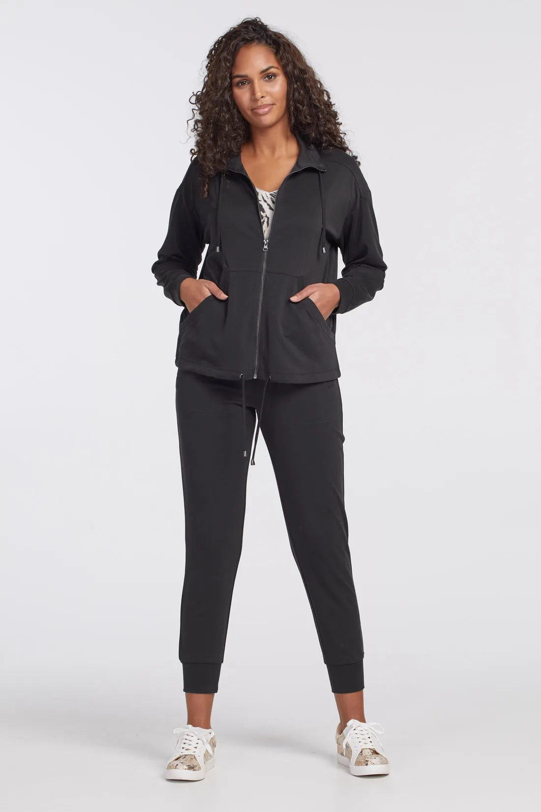 Tribal Zip Front Knit Jacket 4694O-2574-0002 Black