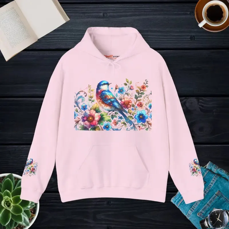 Unisex Heavy Hooded Sweatshirt Vibrant Bird
