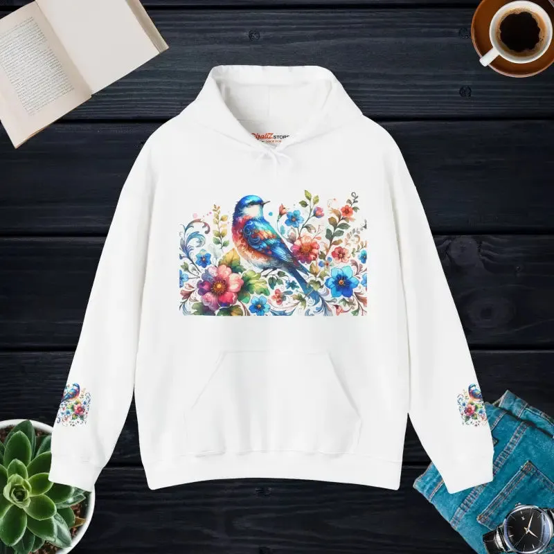 Unisex Heavy Hooded Sweatshirt Vibrant Bird