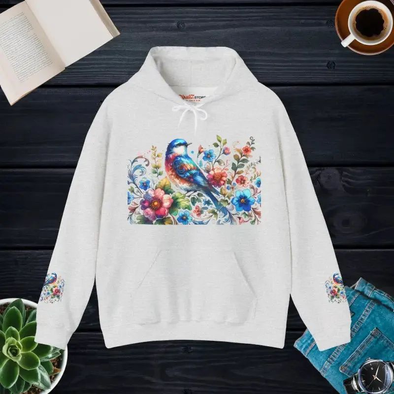 Unisex Heavy Hooded Sweatshirt Vibrant Bird
