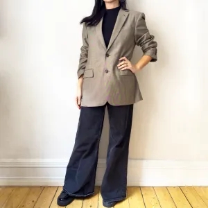 Upcycled Bow Blazer Gray/Black, Wool size M