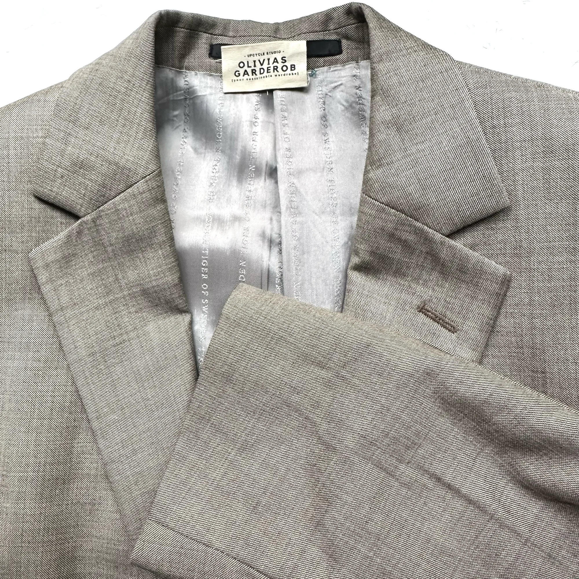 Upcycled Bow Blazer Gray/Black, Wool size M