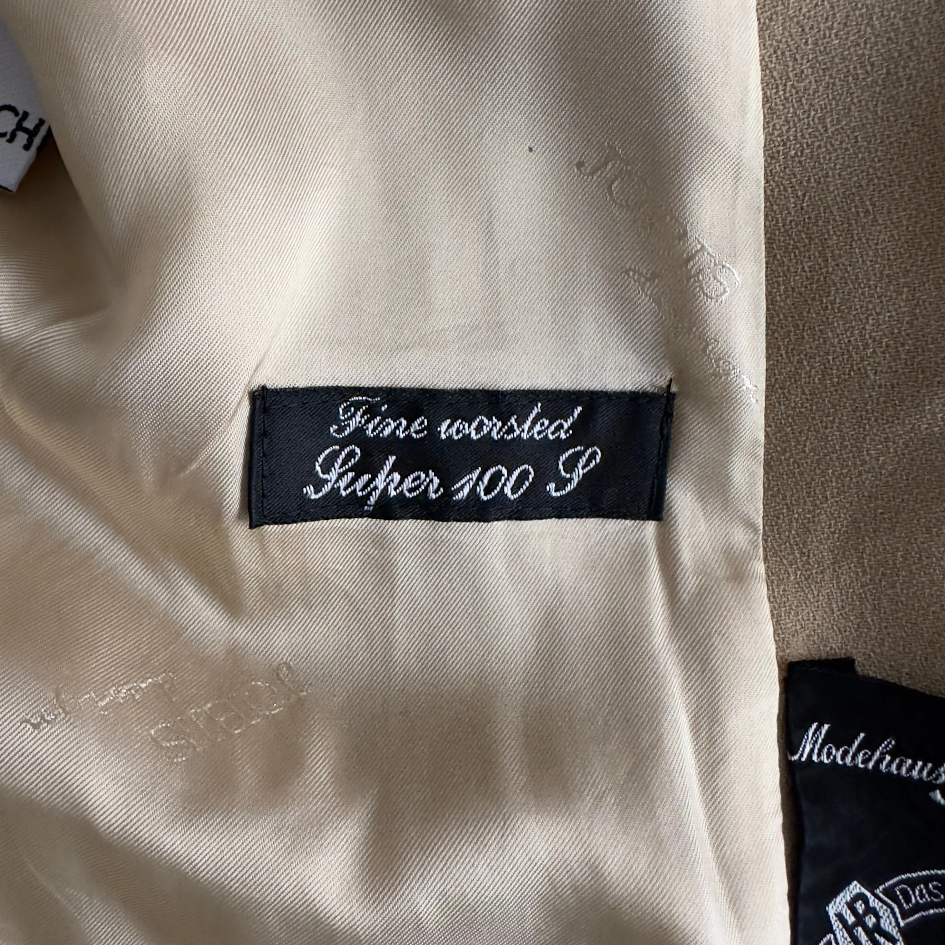 Vintage Beige Worsted Wool Blazer
