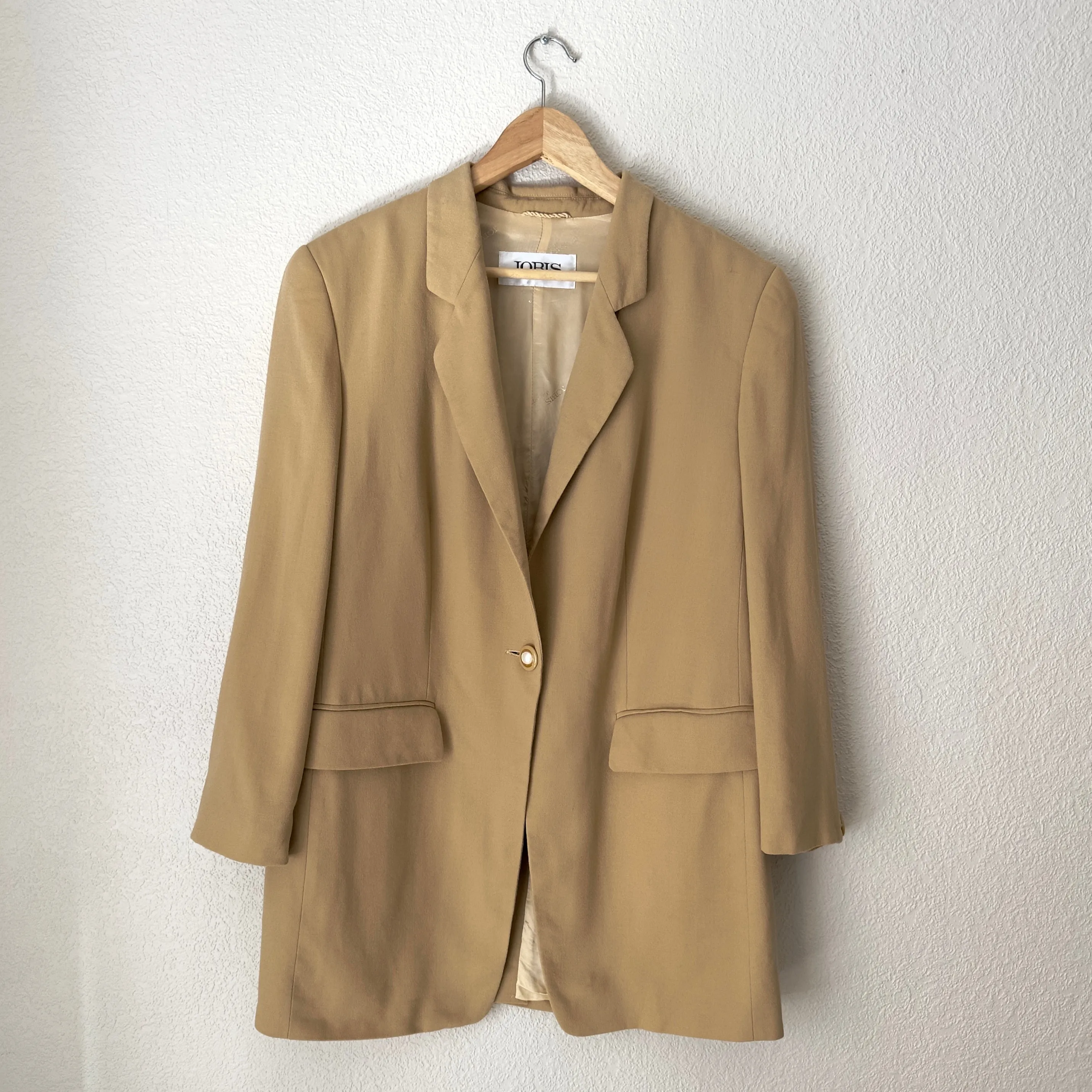 Vintage Beige Worsted Wool Blazer