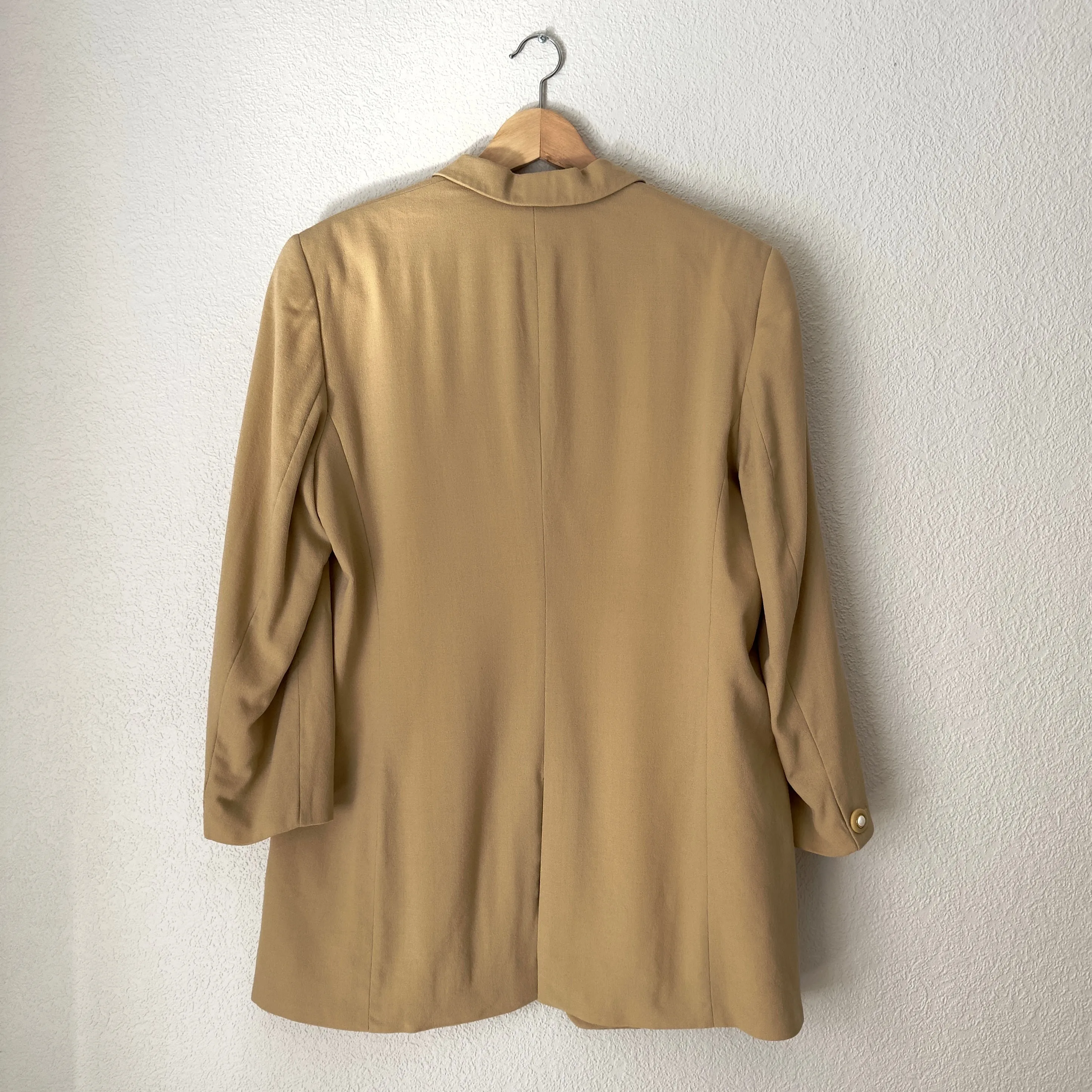 Vintage Beige Worsted Wool Blazer