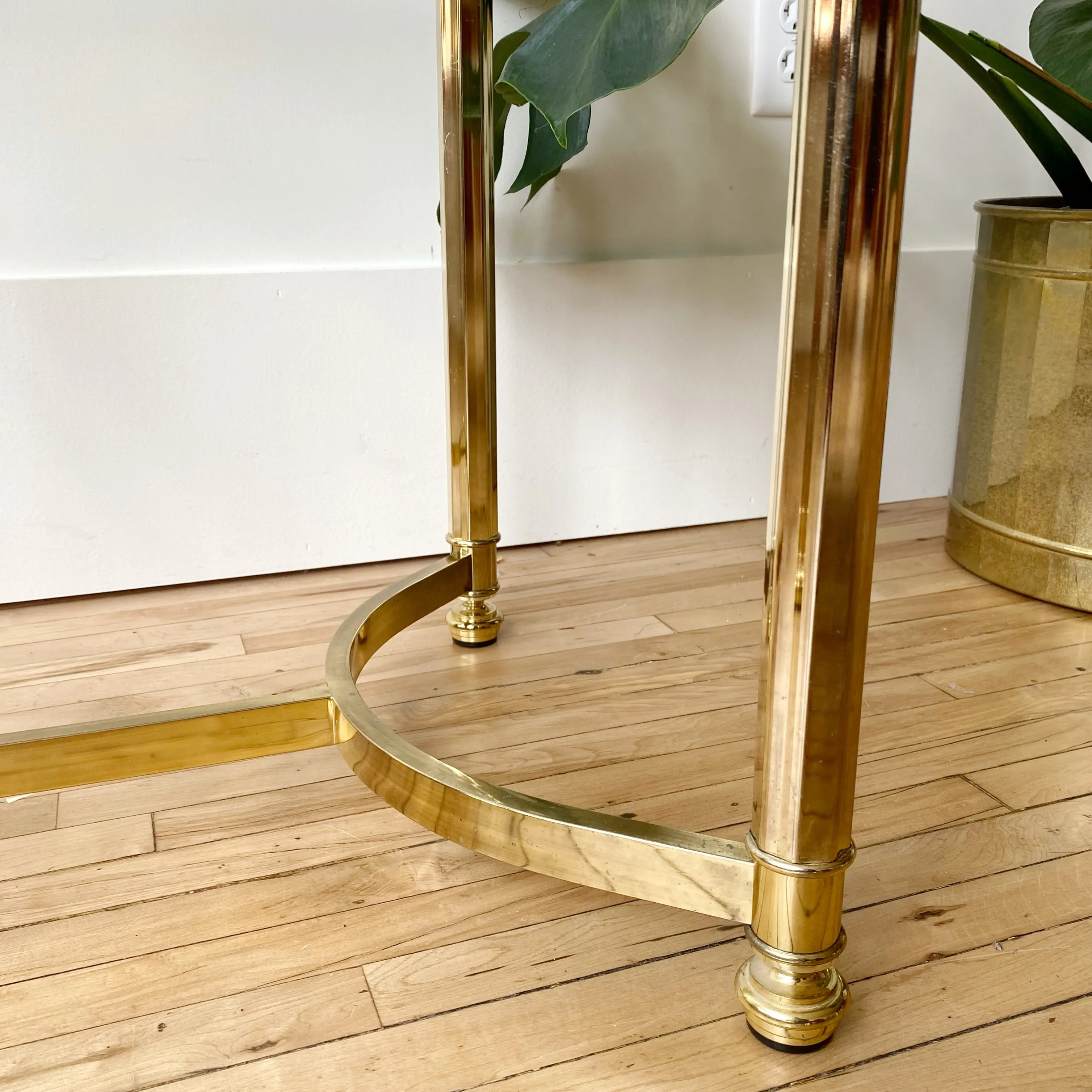 Vintage Brassy Glass Tables