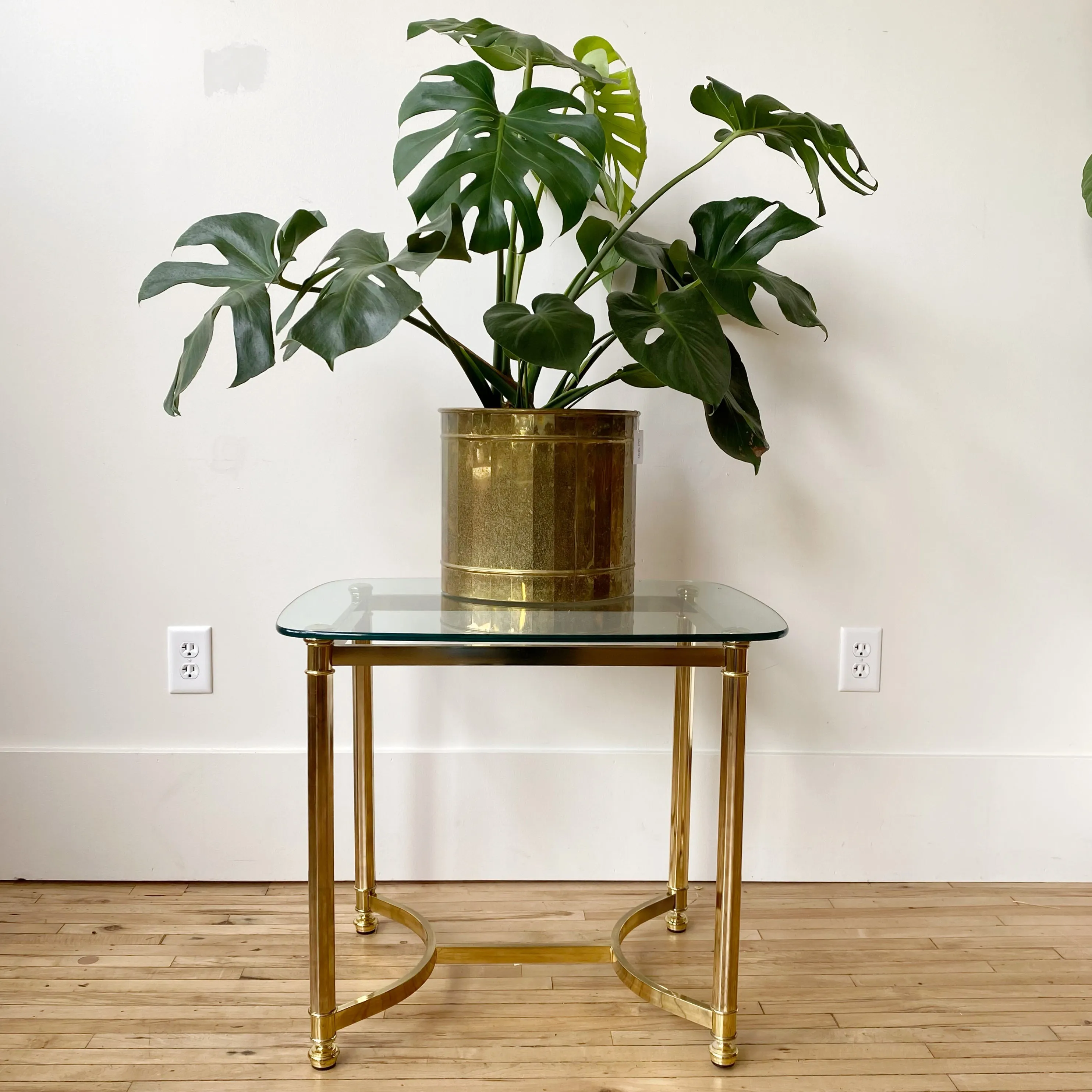 Vintage Brassy Glass Tables