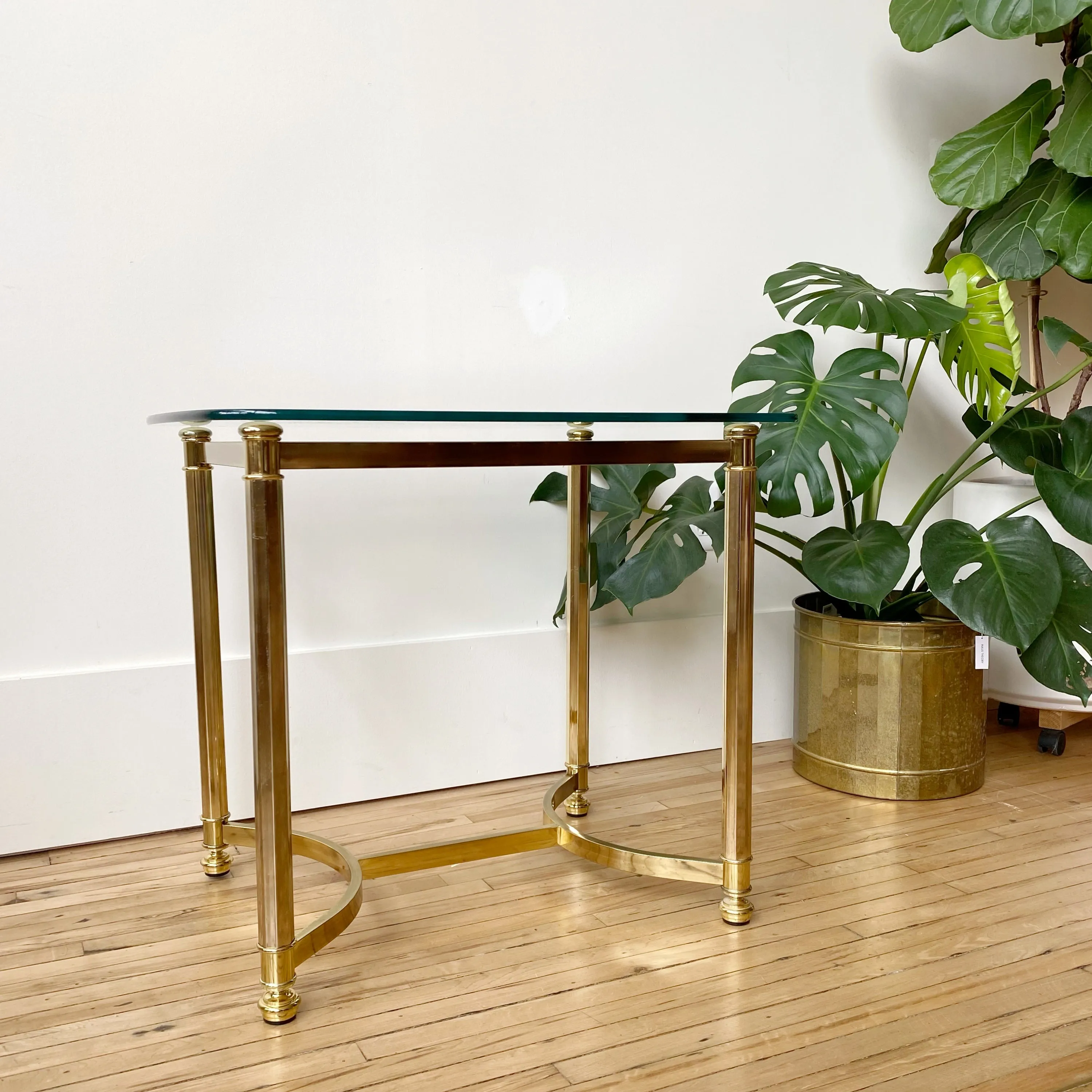 Vintage Brassy Glass Tables