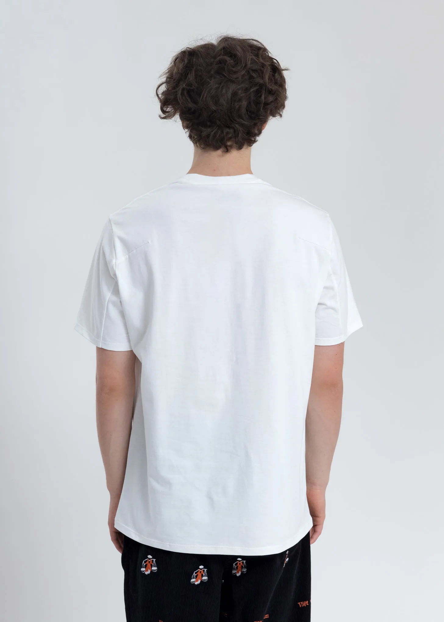 White Thank You Fringe Embroidery T-Shirt