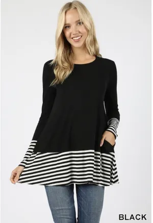 Women’s Black Striped Top