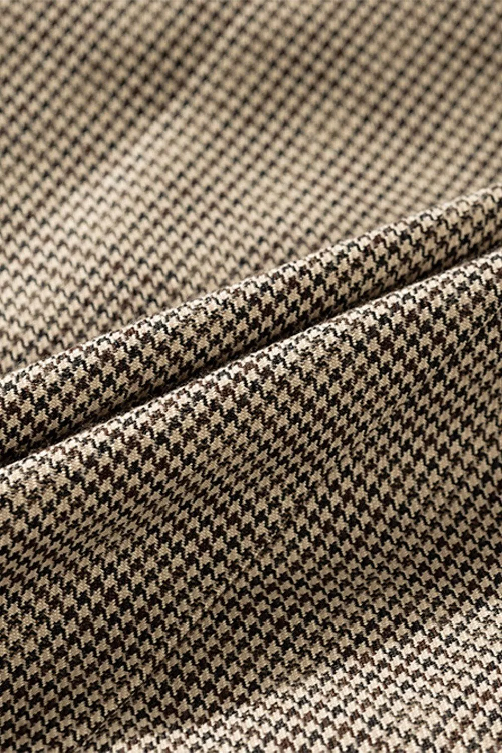 Women's Plaid Lapel Collar One Button Blazer