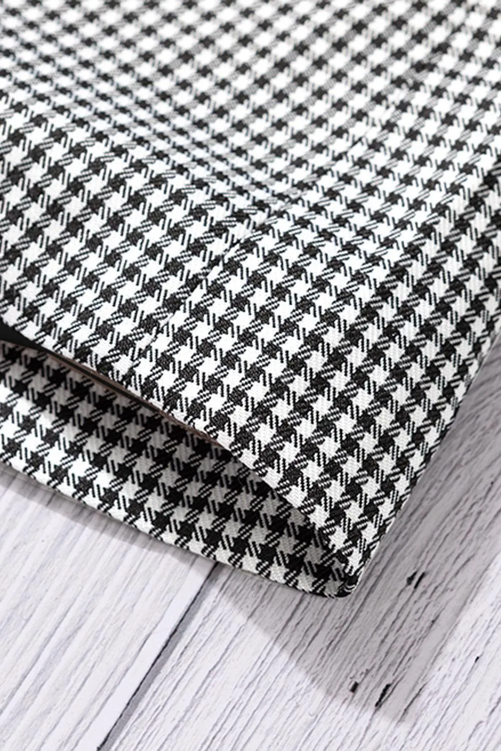 Women's Plaid Lapel Collar One Button Blazer