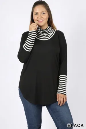 Women’s Plus Size Black Striped Top