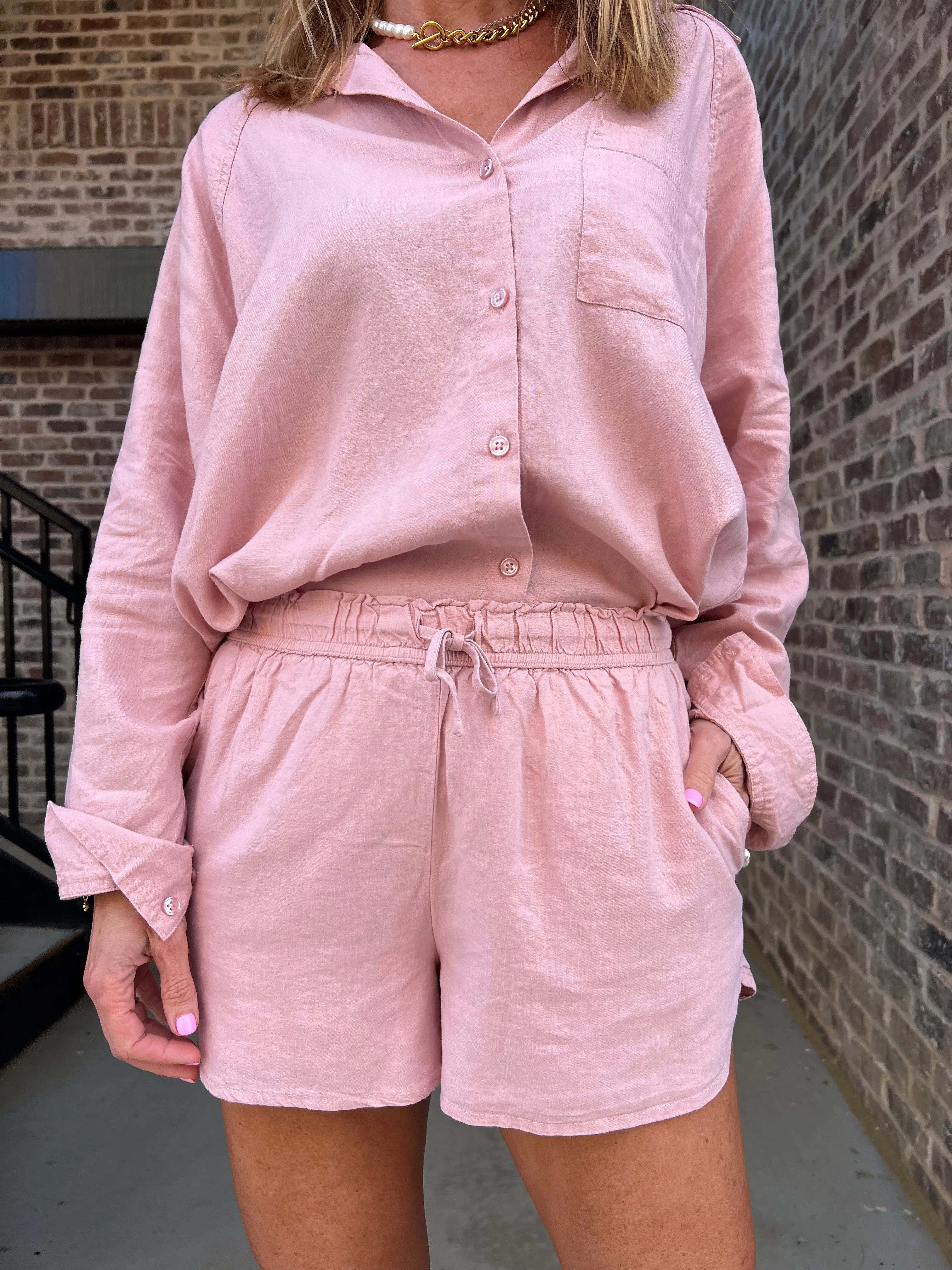 Z Supply | The Perfect Linen Short Pink Smoke