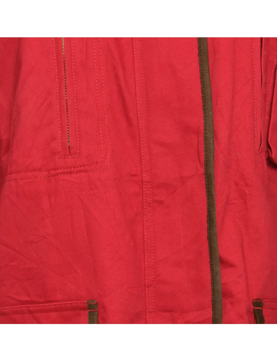 Zip-Front Red Classic Jacket - M